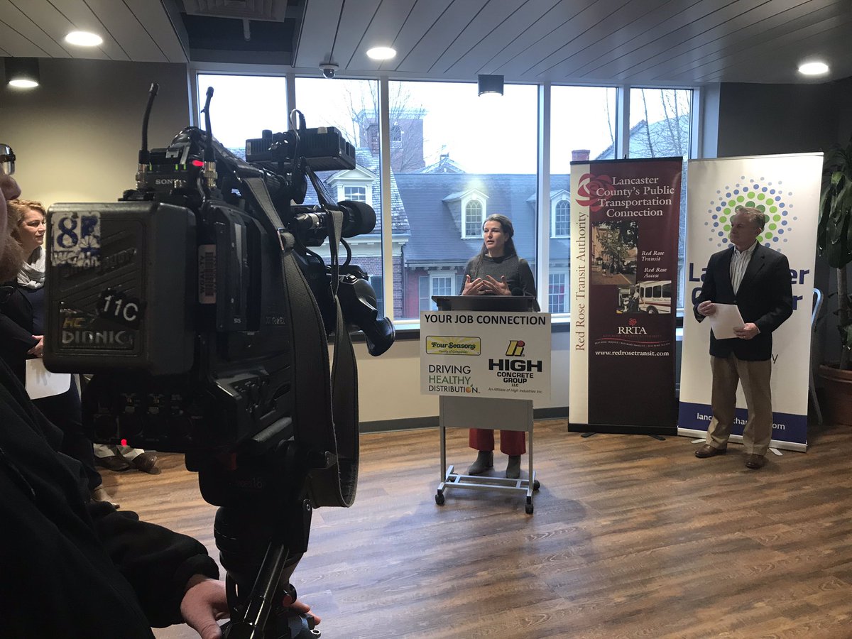 MattBarcaroWGAL's tweet image. NOW: @Lanc_Chamber announcing transportation pilot program that would connect residents of @cityoflancpa with jobs at @HighConcrete and @FSProduce in Northern Lancaster County. Employees only pay $40/month for ride. @WGAL #ProjectCommunity