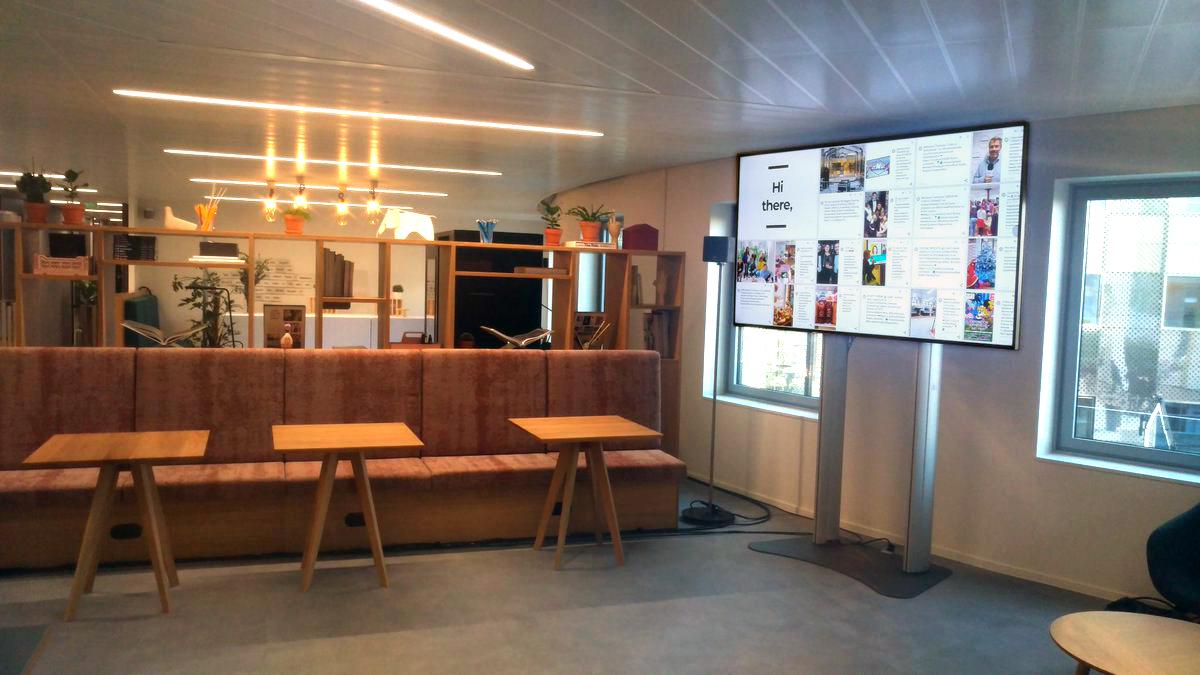 GO4SOCIAL_GROUP's tweet photo. Formidable lancement du plus grand site de coworking d'Europe (Spaces La défense) avec GO4SOCIAL et nos applis go4.event &amp; retail sur 17 écrans répartis sur tous le site dont un écran de 3m x 2m et une borne interactive go4.retail. Une démo en temps réel https://t.co/piwL0ywpe3 https://t.co/VVKCcI7YwD