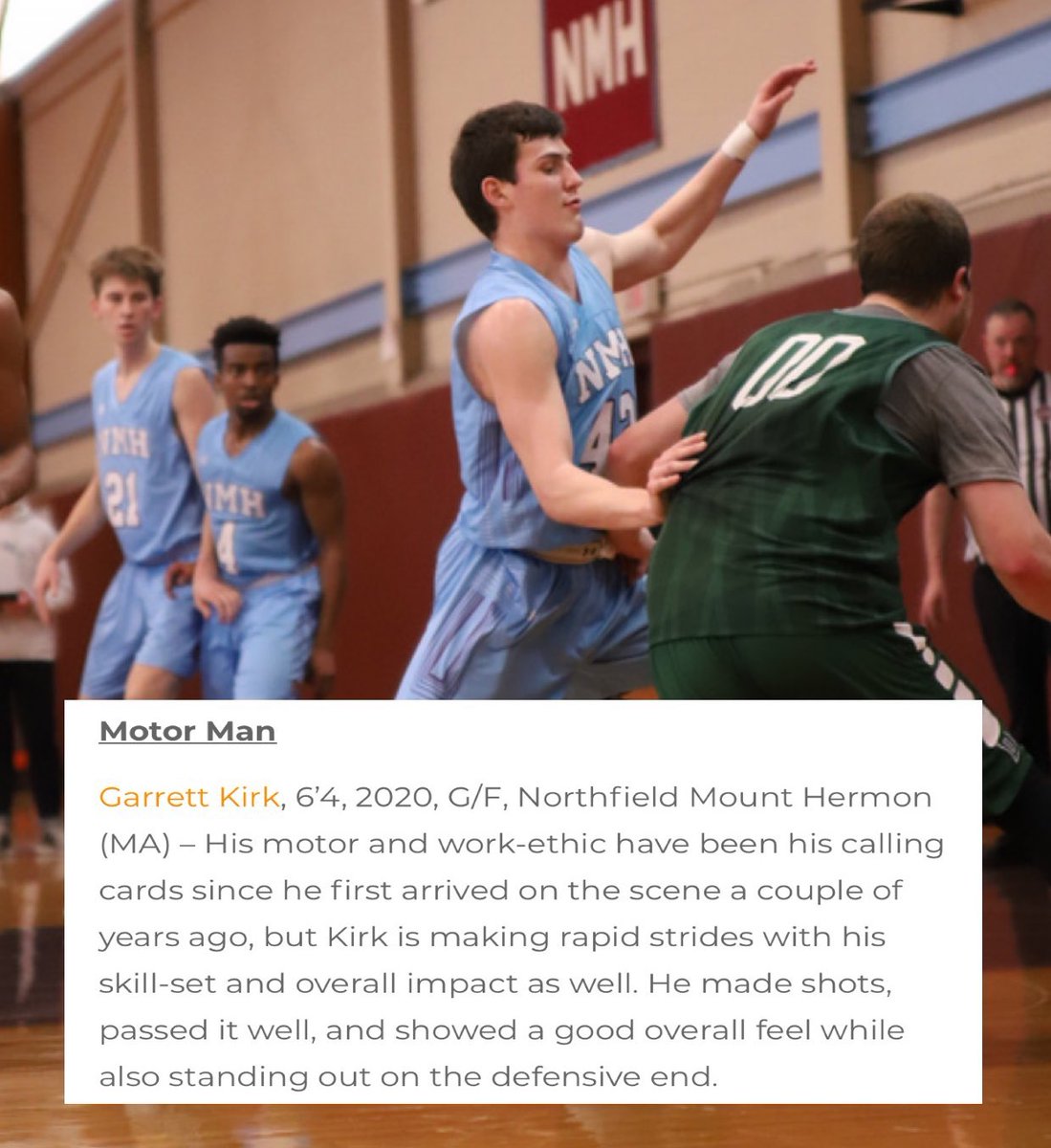 John_Carroll's tweet photo. #NERRhoops highlights Garrett Kirk ‘20 in their coverage of the #E75 event! #GoNMH @_Garrett_Kirk https://t.co/NwVjAbhh6U