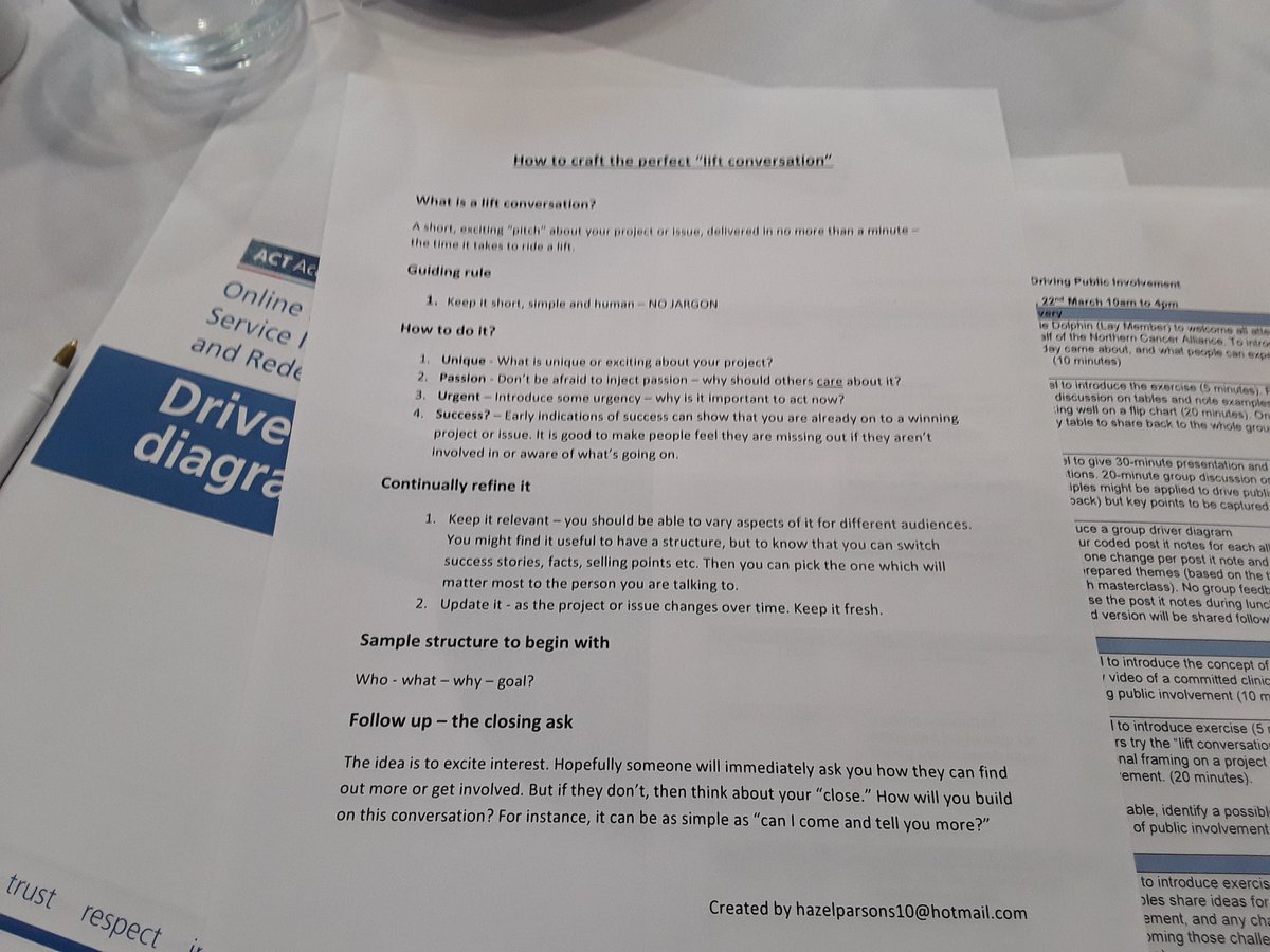 Mike_Thorpe_'s tweet photo. The afternoon session begins with a "lift conversation". #involvementfirst @NHSEnglandNorth https://t.co/wcXMv9UA5y