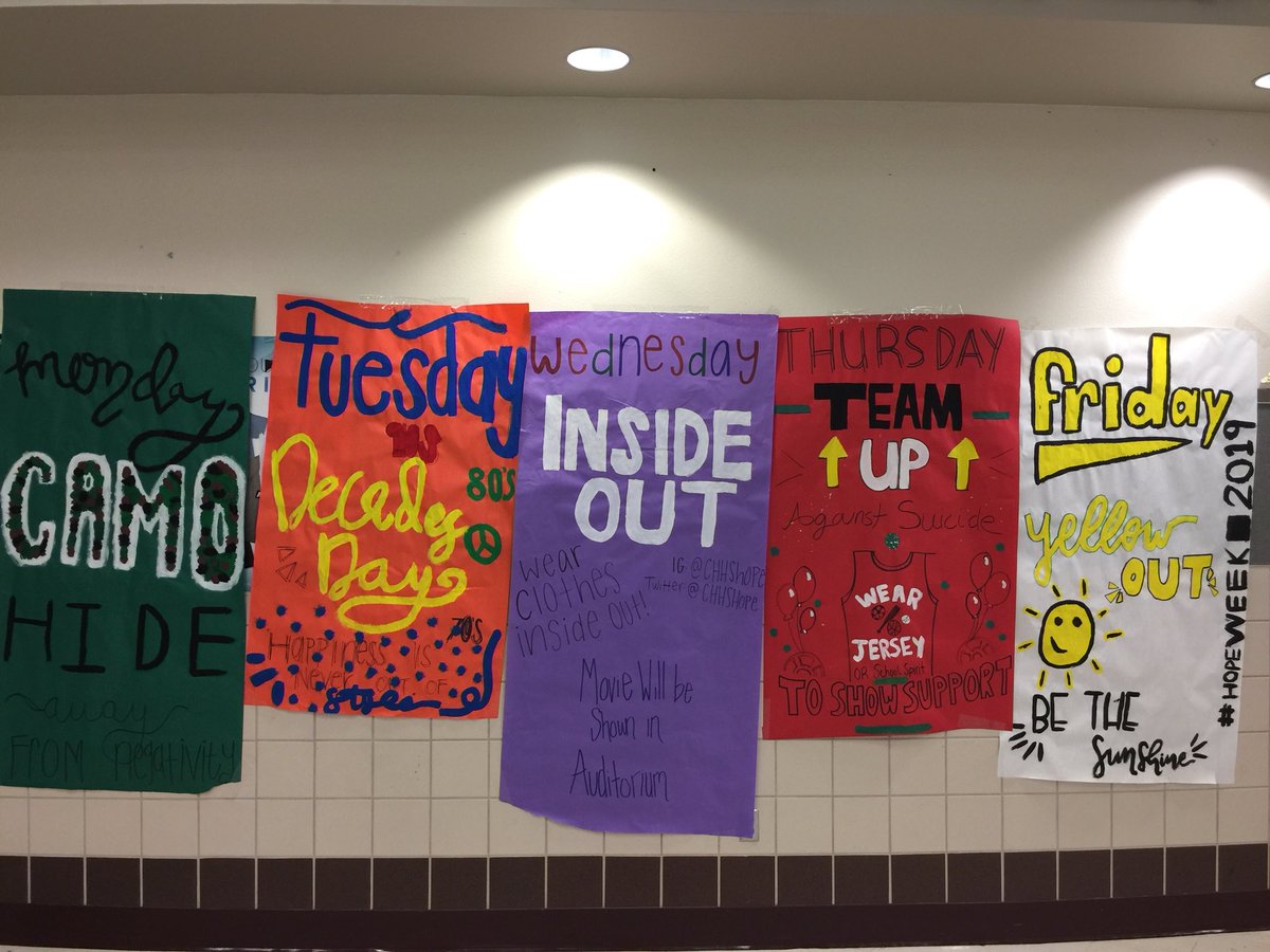 ChhsHope's tweet photo. CHHS Hope Week 2019 - Make sure you’re in the know... @chhspanthers #CHPantherPride https://t.co/4ozjMKqFyA