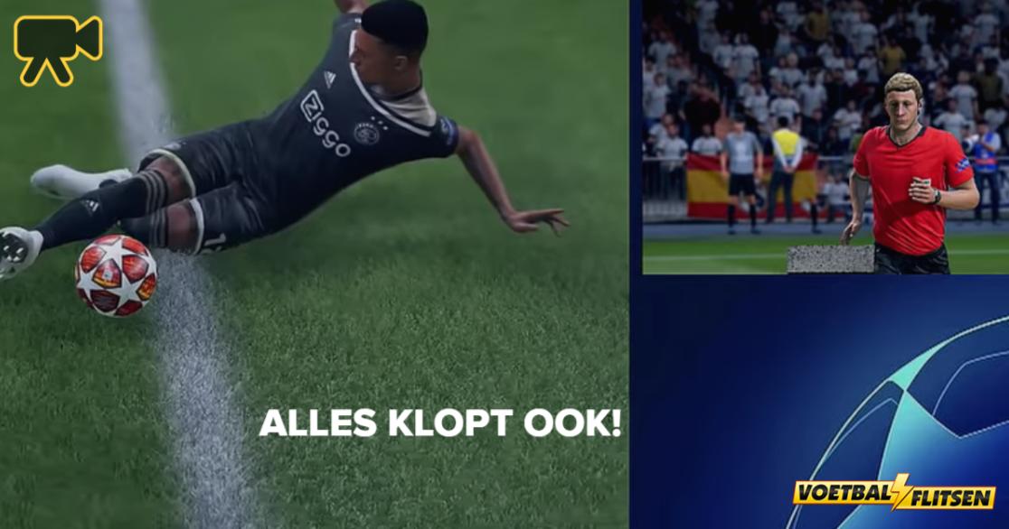 FCVideoNED's tweet photo. Hoe vet is dit!? Samenvatting Real Madrid - Ajax 1-4, maar dan in FIFA 19-stijl, prachtig gemaakt. Alles klopt ook. Hulde!

https://t.co/waul7AflGn https://t.co/mFNrLS1puG