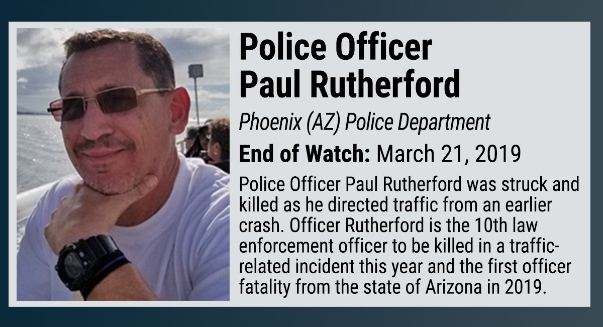 NLEOMF's tweet photo. RIP Police Officer Paul Rutherford, Phoenix (AZ) Police Department https://t.co/hoNJmzGbFl https://t.co/aBBurmbeHk