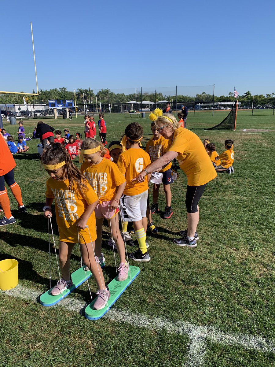 GULLIVER_MCKPE's tweet photo. Mrs. Ludder getting them ready for the walking board race. #raiderevents @GulliverSchools @RGriffin_GS https://t.co/IJnW4SWiGX