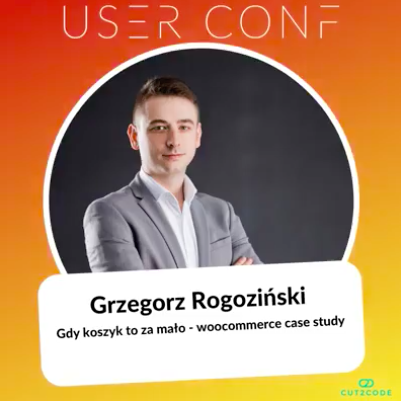 cut2code's tweet image. Grzegorz, our CEO, returns to the conference stage. At #USERCONF, he&apos;ll take a look at our latest #woocommerce #casestudy 🔥