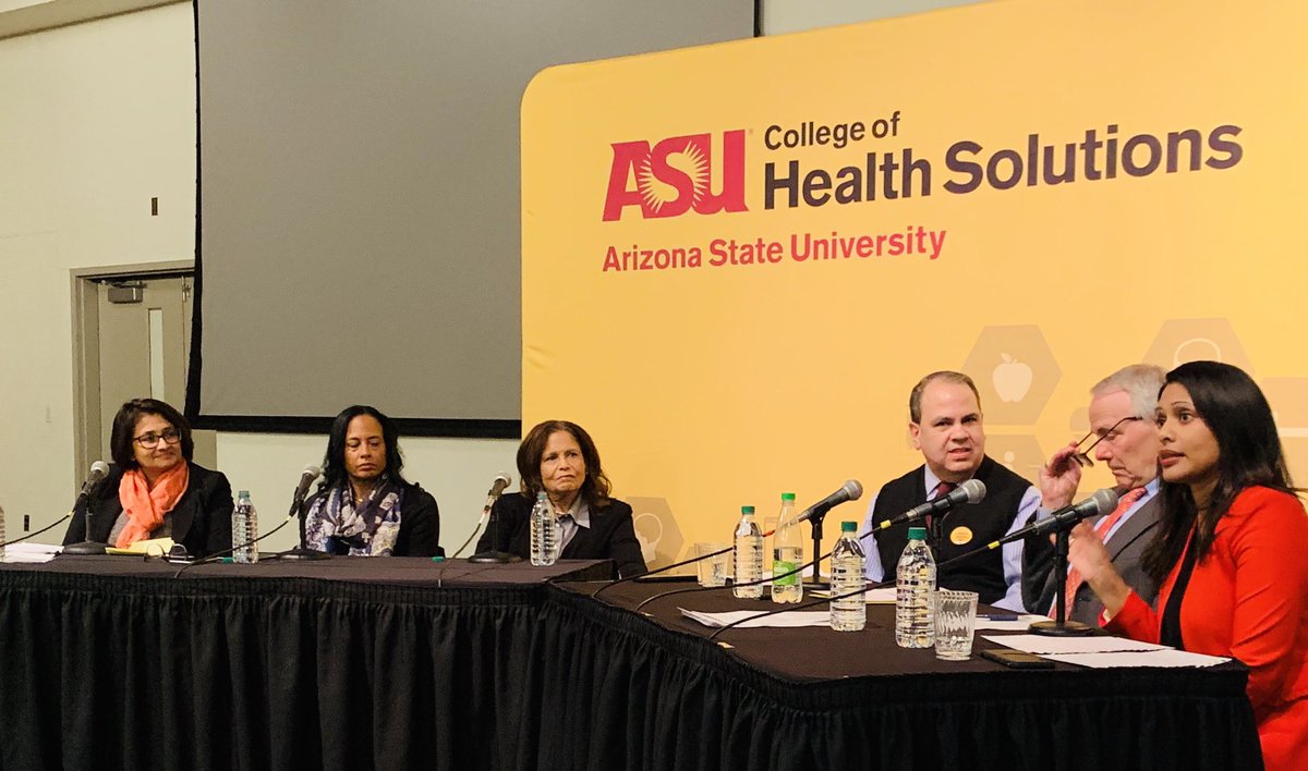 SwapnaReddy01's tweet photo. Thankful for thoughtful, honest #ASUHealthTalks on #MaternalMortality. 100+ crowd, she-ro panel @lindagoler @DocPhx Toni Means, partners @CSRDatASU, fab co-fac @jsirven Greg Mayer, @asuhealth team + student producers! @HonorHealth @AZDHS @blkwomenshealth #WomensHistoryMonth https://t.co/eWYPLGEhoO