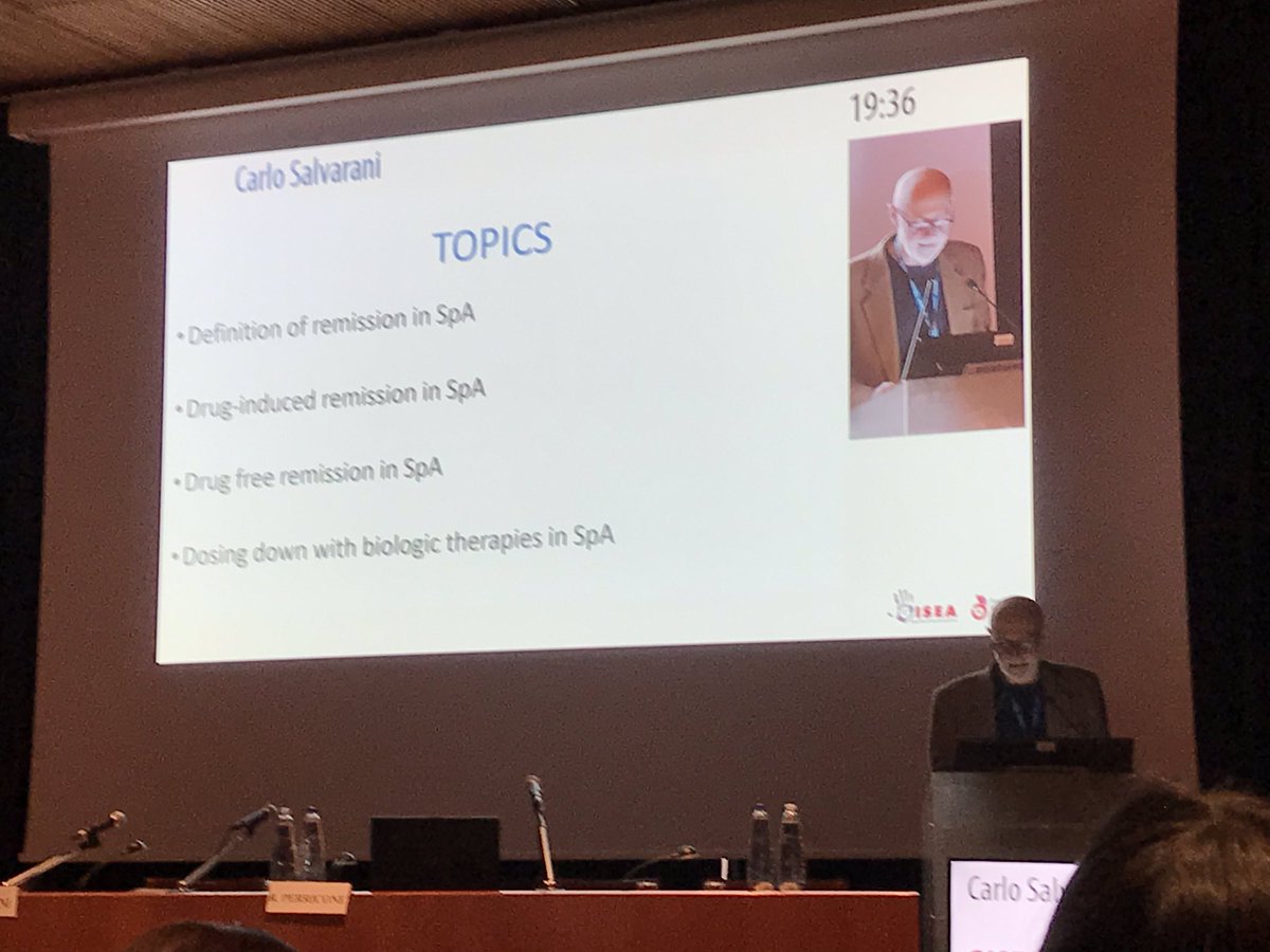 fabiomontini2's tweet photo. Prof. Salvarani  
Drug free remission in Spondyloarthritis #gisea2019 https://t.co/u34BRRXQaG