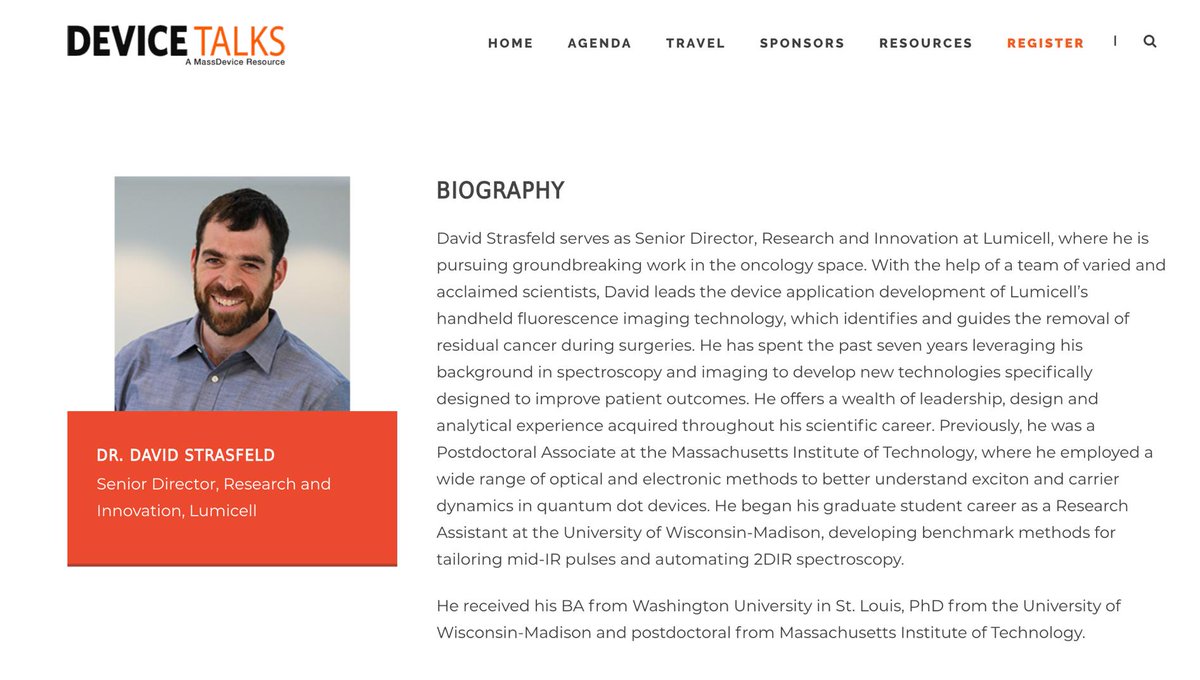 LumicellSurg's tweet photo. It’s official! Lumicell’s Senior Director of Research and Innovation, @DStrasfeld, is set to speak on an upcoming @DeviceTalks panel in #Boston! Learn more about his panel and the event here: https://t.co/PfHpWE3BbD #Devicetalks #medicaldevices #medtech https://t.co/LXZ19FlD6n