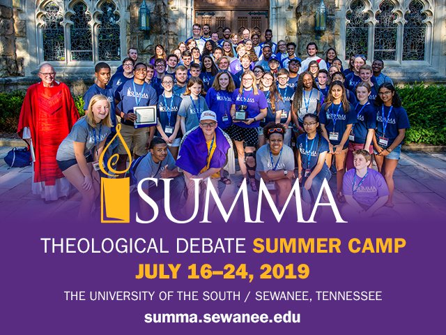 SUMMA Theological Debate Camp is a wonderful opportunity for high school students to explore their faith through reason and debate, all while having lots of fun on one of the most beautiful college campuses in the country. Applications accepted til 6/1! bit.ly/2HxgwFa