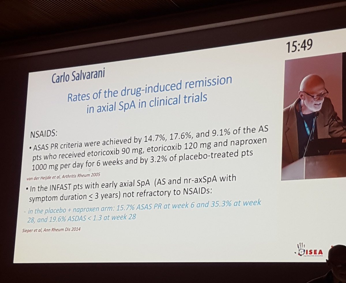 NancyLascaro's tweet photo. Prof Salvarani explaining Drug free remission un SPA
#gisea2019 https://t.co/MPLgpZzKlA