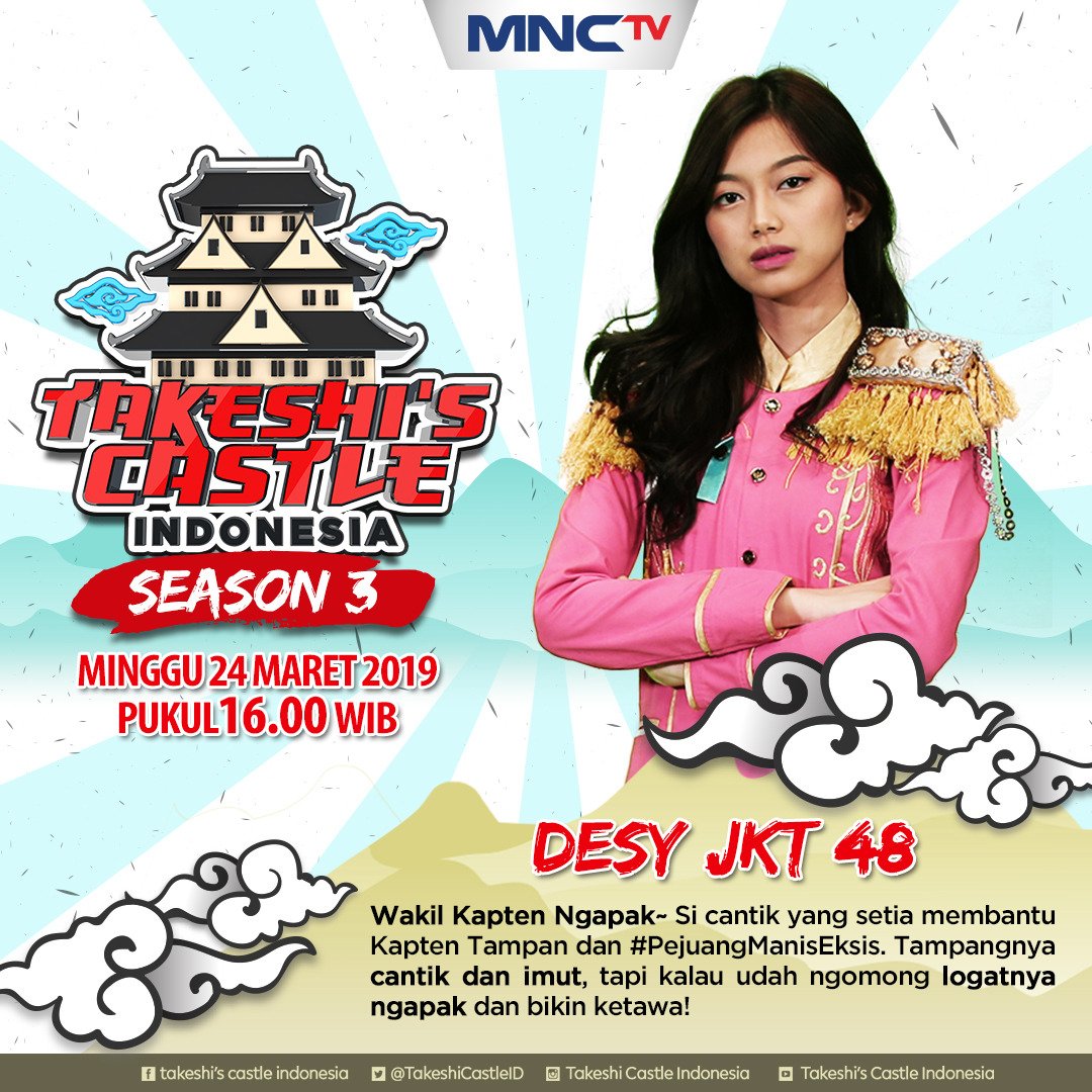 Wakapak Wakil Kapten Ngapak <a href="/M_DesyJKT48/">.</a> yang canti dan selalu di samping Kapten Tampan~ Kalau udah ngomong logatnya ngapak dan bikin ketawa! #TAKESHICASTLEINA3 sekarang tayang di <a href="/official_mnctv/">MNCTV</a>!