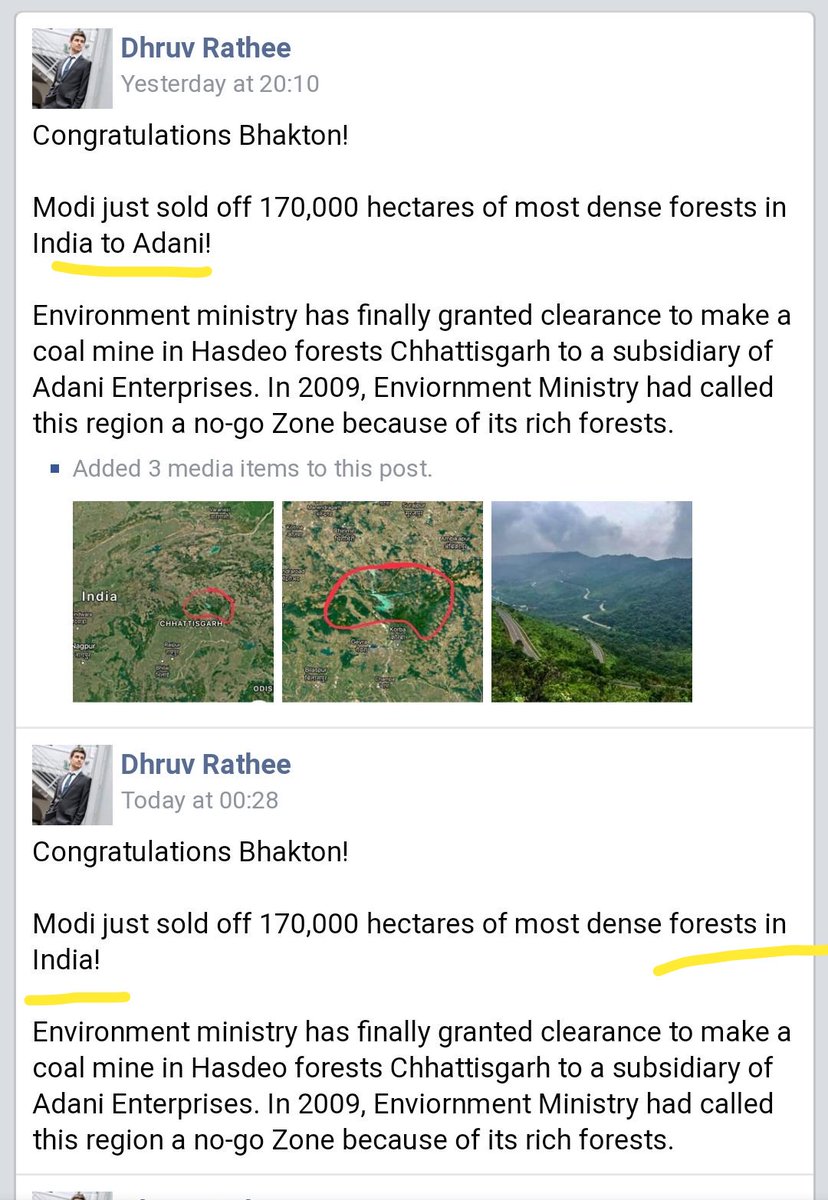 erbmjha's tweet photo. How cute of him, after spreading fake news to around 30,000 people As he got 24k likes &amp; 13k shares on that post . He has simply edited &amp; removed "Adani" from that post. https://t.co/HmeeuplK1g