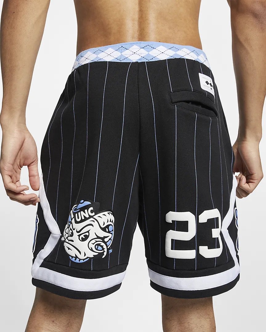 jordan unc fleece shorts