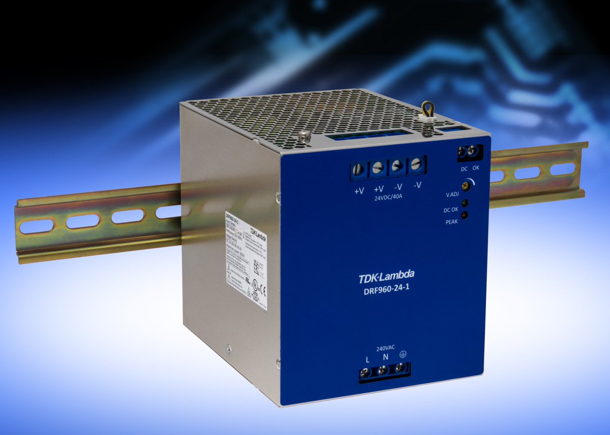 tdklambda's tweet photo. Introducing our 960W DRF series of DIN-rail power supplies built specially for #industrial #processcontrol, #factoryautomation, and #testandmeasurement devices: https://t.co/AYCJasvX1P #quality #electicalengineer #industrial #powersupplies #newproduct #innovation #highefficiency https://t.co/VW3FSzvrsp