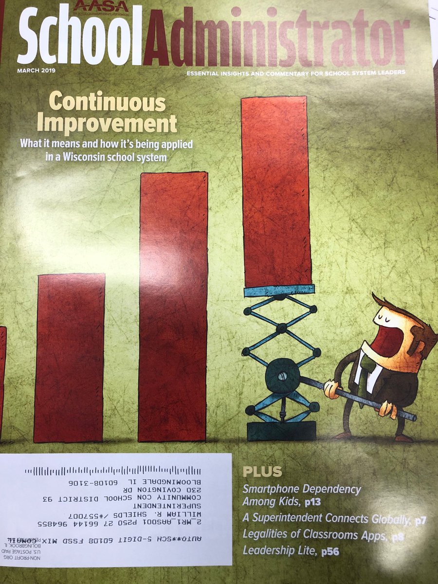 DrShieldsIELC's tweet photo. AASA School Administrator Journal has great articles on Baldrige and continuous improvement processes. If you are committed to organizational excellence, these are excellent stories for district and school leaders. https://t.co/tnX4oq9KzD