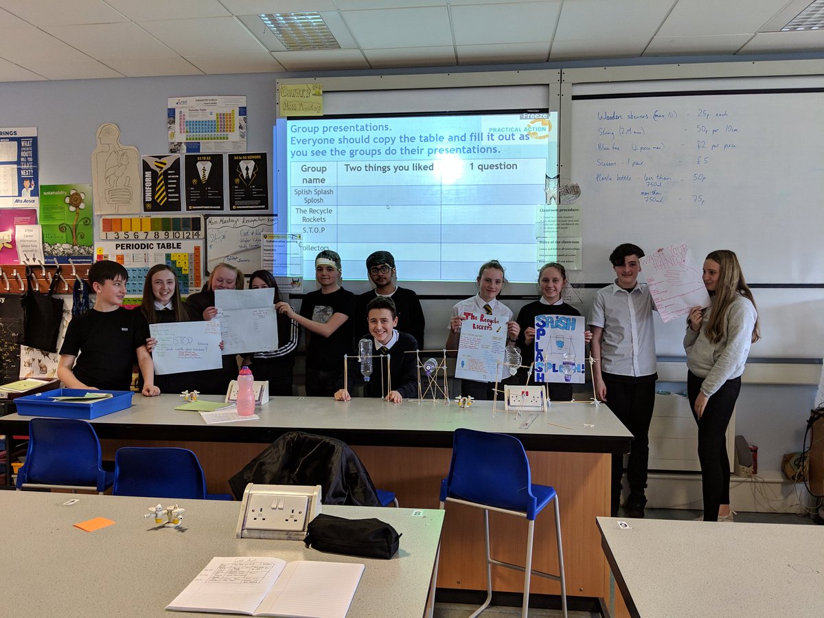DalkeithScience's tweet photo. That's the Crest Discovery Award completed in the science department this week, pupils have successfully worked together, designed models and posters and presented their projects to the classes. Massive well done to all!! 😁😁⛲🚰 https://t.co/Dr1jaS1wyH