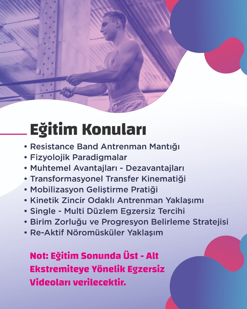 mmehmetbayraktr's tweet photo. 📍Derneğimizin düzenlediği ilk #resistancebands #bandology eğitimi 20-21 nisan tarihleri arasında #istanbul ‘da sizlerle.💪
#exercisebook #exerciseguides #exerciseinstructions #personaltraining #personaltrainer #resistanceband #bandology https://t.co/gQ1hc2g5ns