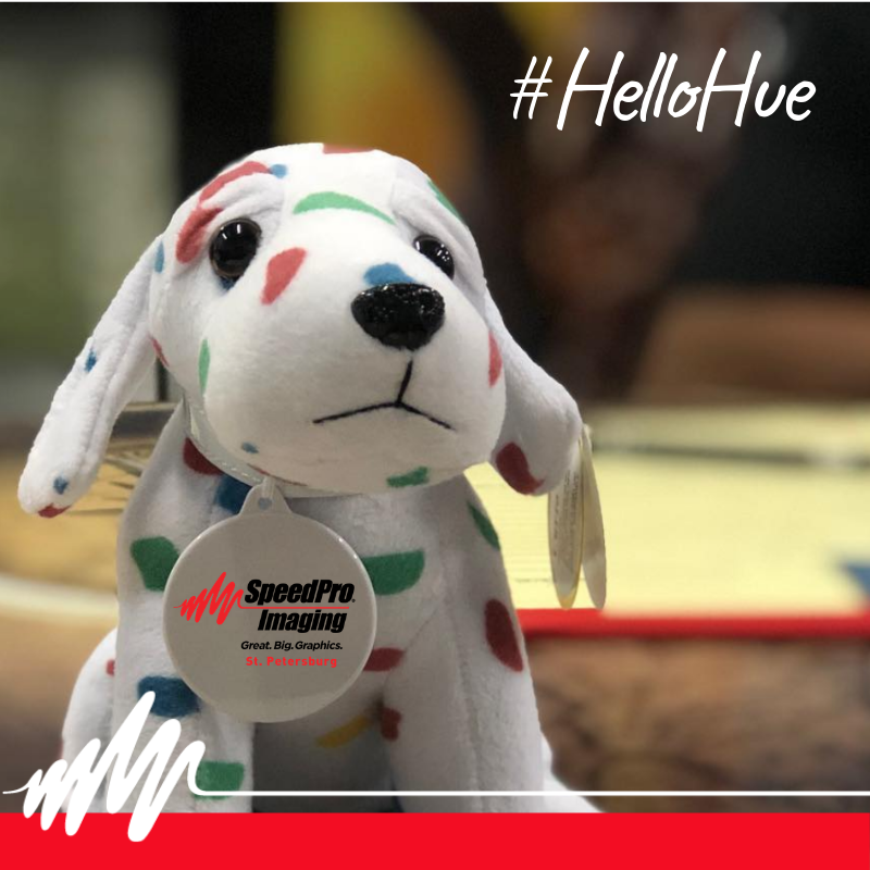SpeedProStPete's tweet photo. Say hello to our mascot, "Hue"!  Keep an eye out for our brand ambassador, full name: HUE A. COLORWRIGHT. When your Great. Big. Graphics. show up, Hue makes sure that each and every set is awesome.  (the A. stands for Awesome)  #hellohue #feelgoodfriday #weprintimagination https://t.co/rw0joqHCnL