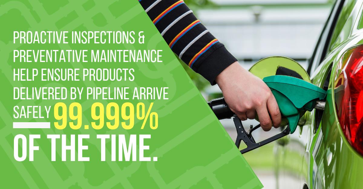 Colpipe's tweet photo. Proactive inspections and preventative maintenance make #pipelines the safest way to transport petroleum products. 99.999% of products transported by pipelines reach their destination safely. #ColonialPipeline #ColonialSafety #pipelinesafety @oilpipelines https://t.co/SrsaHPFnoq