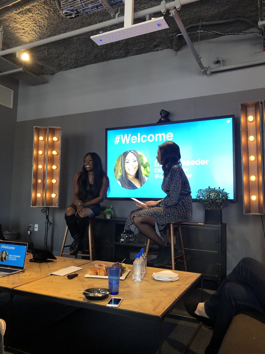 Envisiblewoman's tweet photo. Kicking off our first #EmpowerHour with @daratreseder moderated by @tamikatalks https://t.co/7lOLbkfEDv