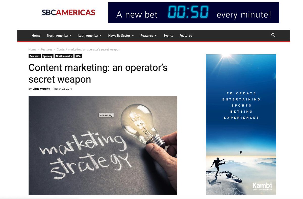 ghostfoundry's tweet photo. Our director @martynhannah has written an article for @SBCGAMINGNEWS Americas about how #onlinecasino operators in the #USA can use #contentmarketing to acquire and retain #players. You can read it here: https://t.co/UCbFI3tom6 https://t.co/tFpzjqfoXD