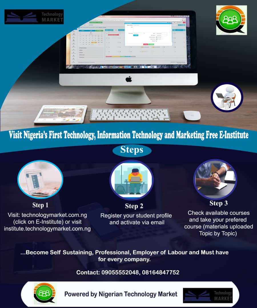 reallarrysam1's tweet photo. How to open a student account on the Nigerian Technology Market E-institute #Tech #IT #Edutech #Nigtech @nitdanigeria @MrSAPossible @reallarrysam https://t.co/IZbZZhA9oY
