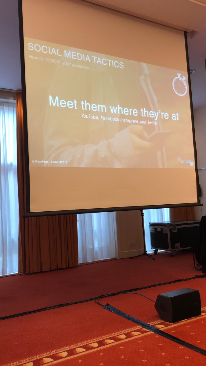 marrow's tweet photo. @iRyanPena Great talk on developing social media tactics. Who knew that Generation Z had an attention span of 8 seconds, slightly shorter than a goldfish. #WMDA2019. We do know they don’t use Twitter much! https://t.co/oWGif0WNow