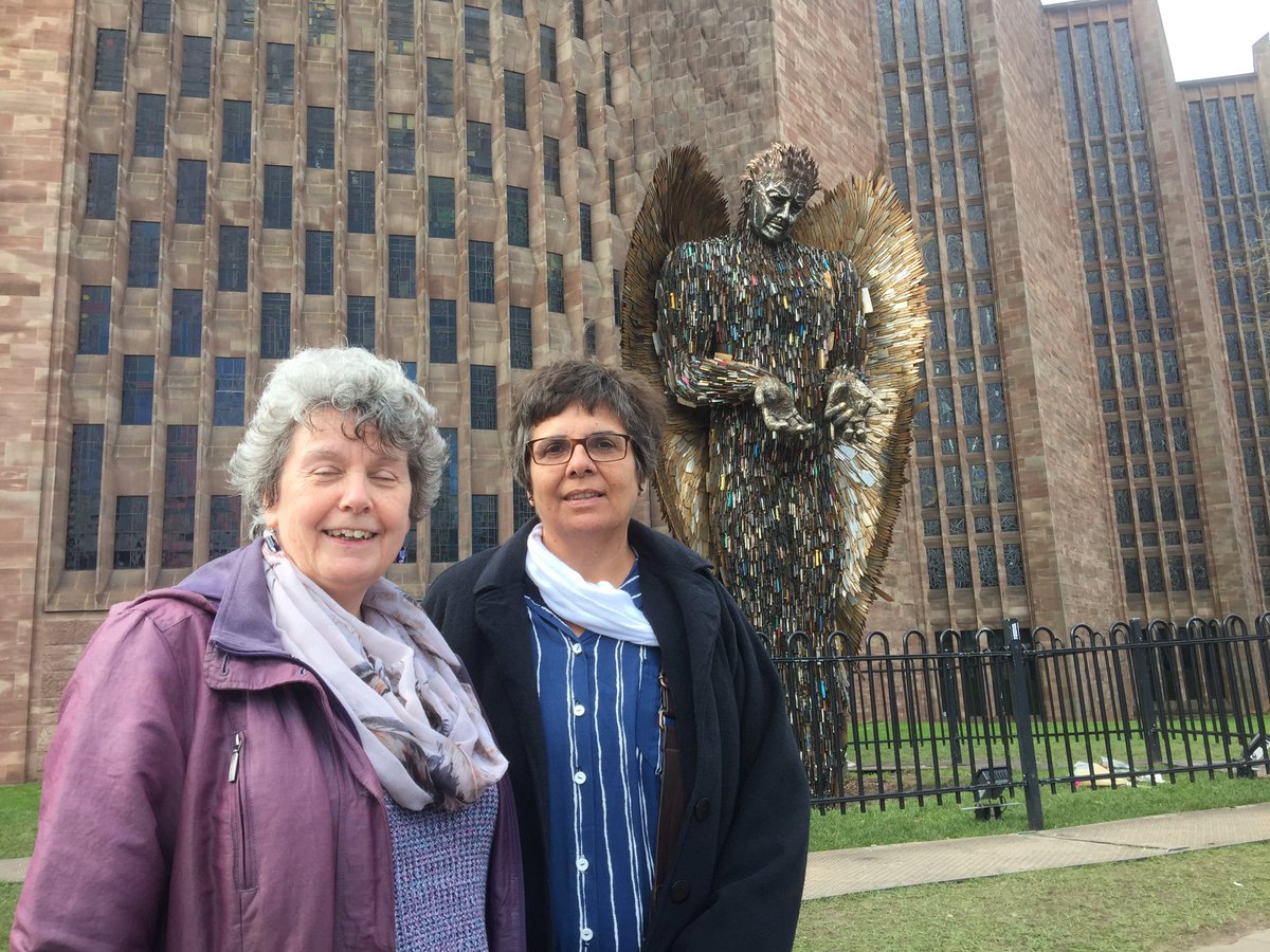 ca_westmids's tweet photo. A moments pause at #KnifeAngel @CovCathedral with Sue Richardson, Theological Education Advisor and Rev Dr Nancy Cardoso, Theological Advisor https://t.co/ZaaMOOTK9T