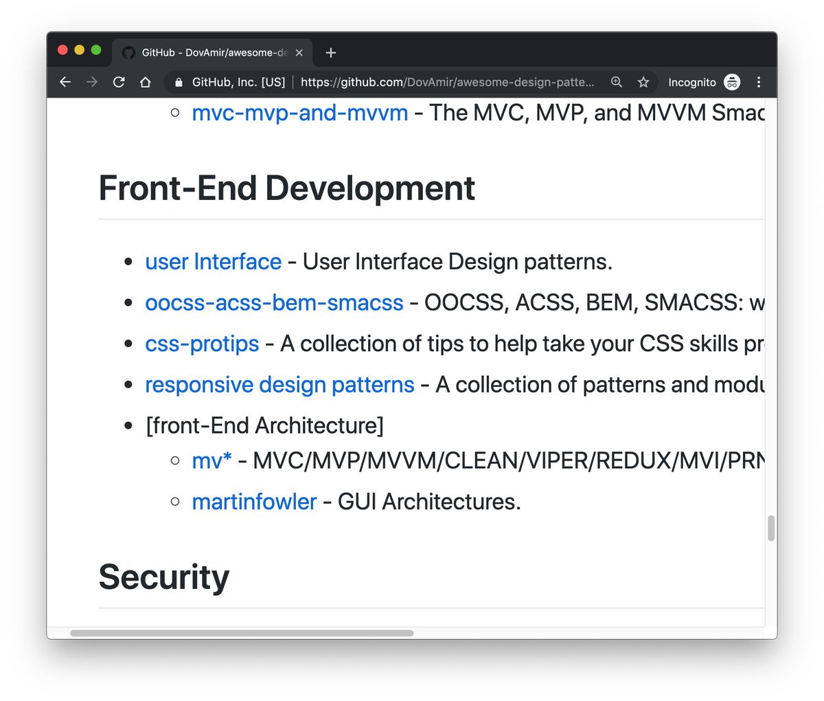 umaar's tweet image. Design Patterns ⭐️ github.com/DovAmir/awesom… - A huge list of design patterns for various software. Includes patterns on User Interfaces, Responsive Design, JavaScript, CSS, Security &amp;amp; more 📖