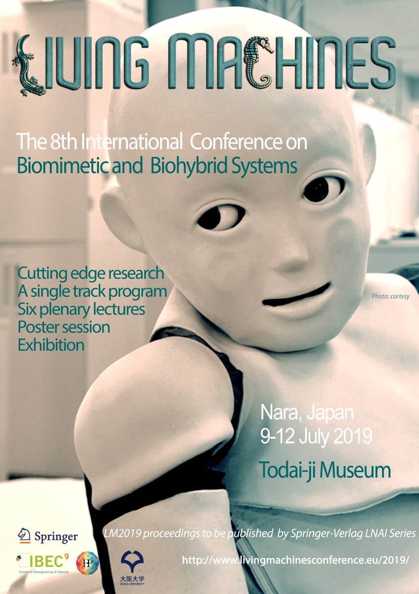 #LivingMachinesConference in Nara Japan 9-12, 2019. Deadline Extended to 6th April. livingmachinesconference.eu/2019