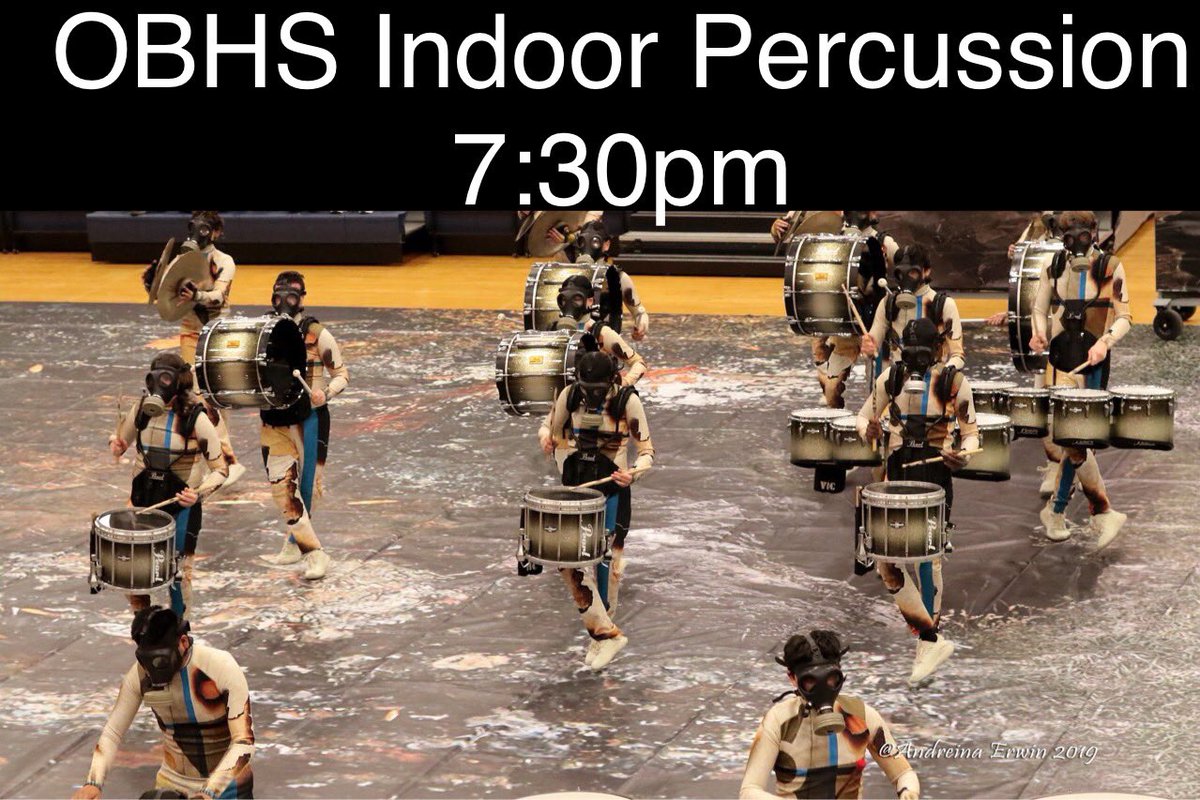 OBHSPerc's tweet photo. Come out to our @usbands indoor show tomorrow!  😎🥁 https://t.co/BaOfgZ8ZSW