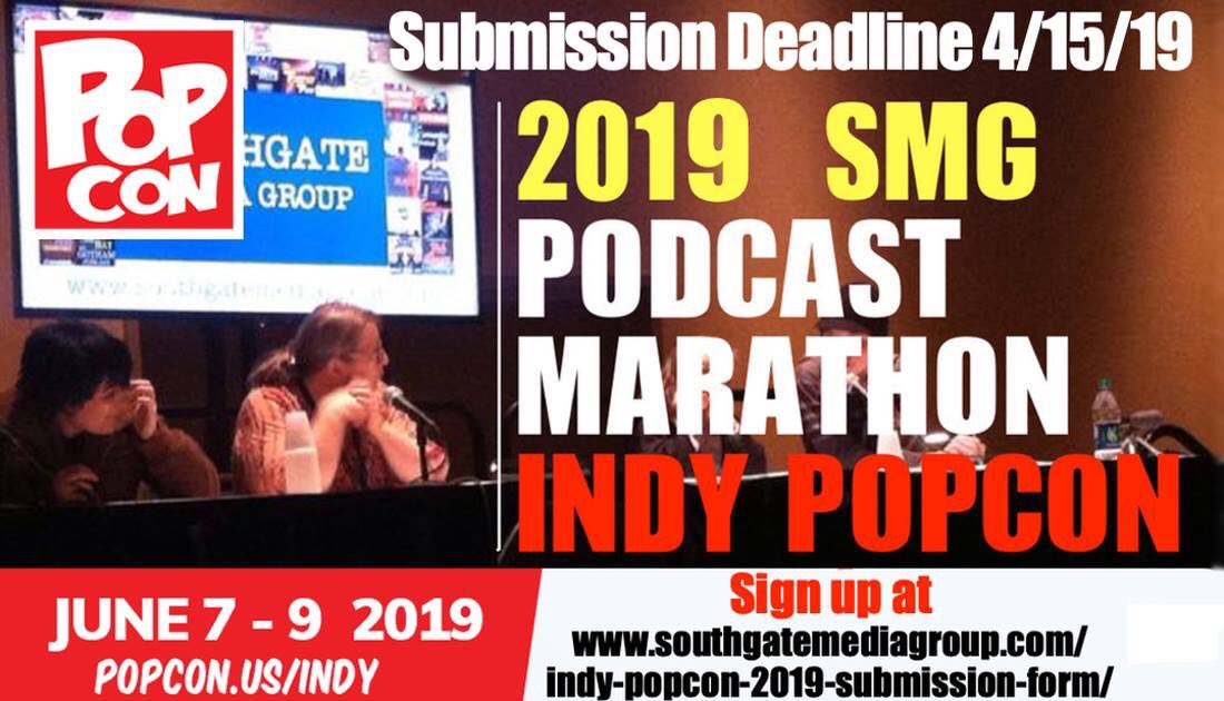Indy PopCon is having us back and this year will be better than ever before!  Submit early if you're interested in being a part of our all-day podcast marathon at Indy PopCon in Indianapolis this spring.  

southgatemediagroup.com/indy-popcon-20…