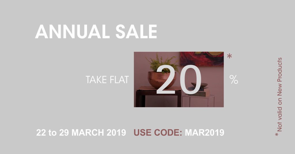 Products with a sense of purpose, made of natural materials and metals. For the house proud. The health conscious. And for those who love a good sale. Our Annual Sale Is Here! Flat 20% off store wide (pretty much) Discount valid only for India shipping #StudioCoppre