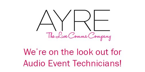ayreevents's tweet photo. We're currently recruiting for Audio Event Technicians to join our team based in #Leeds. To find out more and apply click here https://t.co/c8j5KM1xpV
#AVTechJobs #EventTechUK #EventProfsUK #Leeds #Yorkshire #Jobs #AVTweeps https://t.co/tnfGJwTJt6