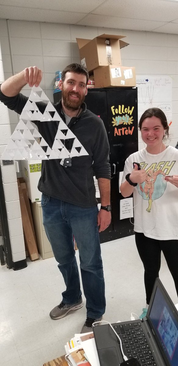 HCampbell204's tweet photo. Mr.Loecker with his Power Tetrahedron. #cpm #bshsgeometry https://t.co/5TodRGpi6u