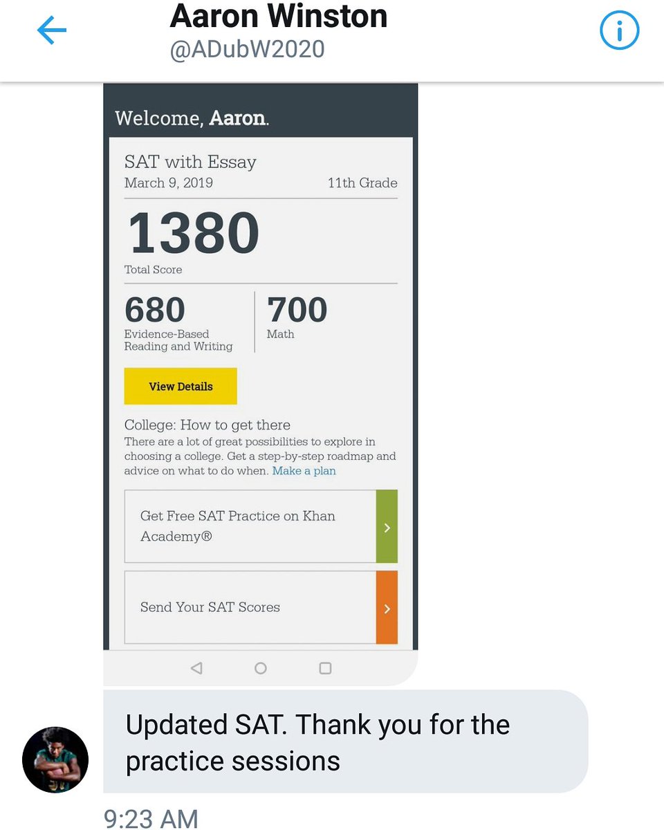 smsbacademy's tweet photo. Congratulations to #SMSBProject100 participant @ADubW2020 for his SAT score! He attends our program faithfully &amp; committed to improving his score. And HE DID IT! This is what #SMSBFootball #SMSBProject100 is all about. 
Coaches! Aaron will be on the #smsbspringbreakcollegetour https://t.co/s6JZl8PbEd