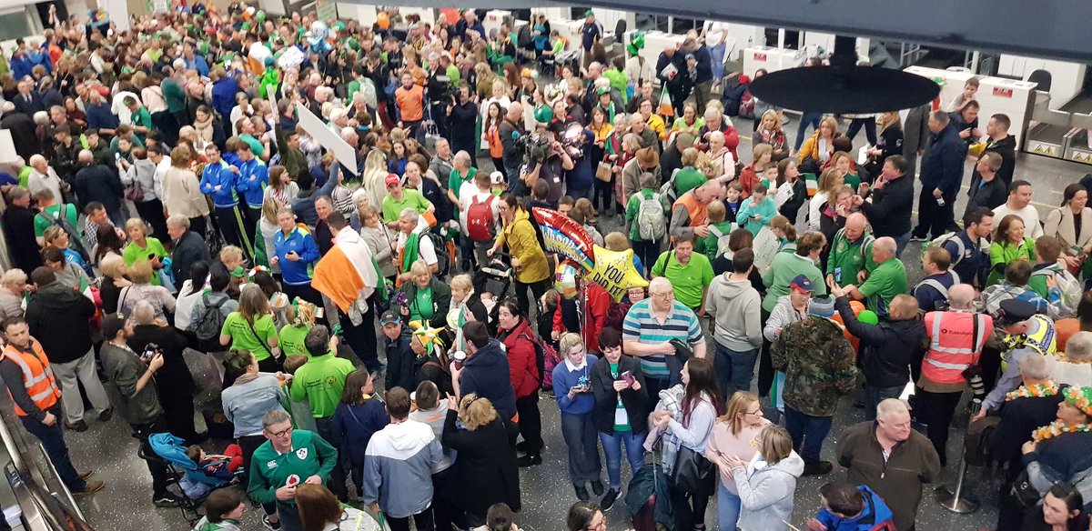 StephenN_PACS's tweet photo. Welcome home to #TeamIreland from the #SpecialOlympics especially @SoiBasketball and coaches @ginaman2 @evebohan! Fantastic reception and welcome for all the athletes here @DublinAirport @BballIrl @SOIreland @GoBusGalway @galwayad https://t.co/nFZwRRP81j