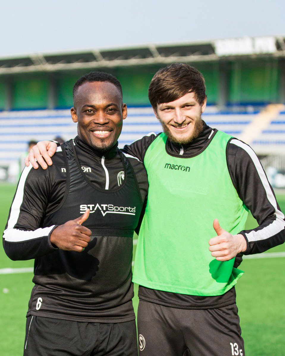 SabailFC's tweet photo. First training of @MichaelEssien at #BAYILARENA! 
#TheHistoryBeginsNOW #SBLFC https://t.co/l9qelKB7Nq