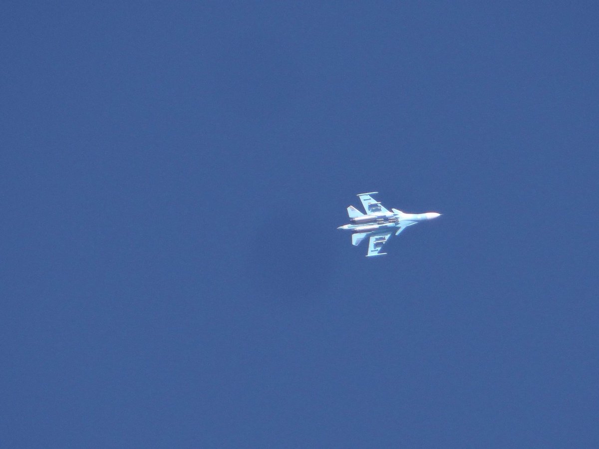 Photo showing Russian warplane Su-34 that is targeting Idlib's countryside.