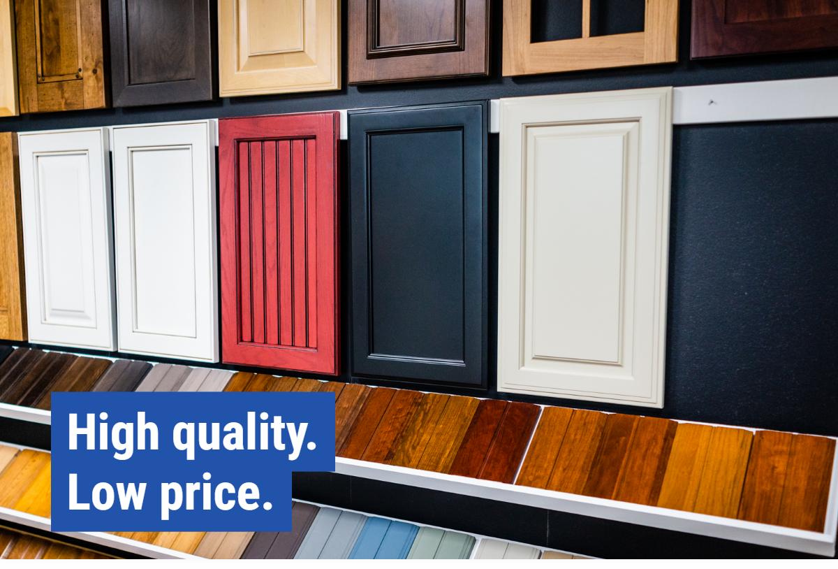 We have three new cabinet lines from semi-custom to custom with a similar cost to box stores -- and we'll help install!