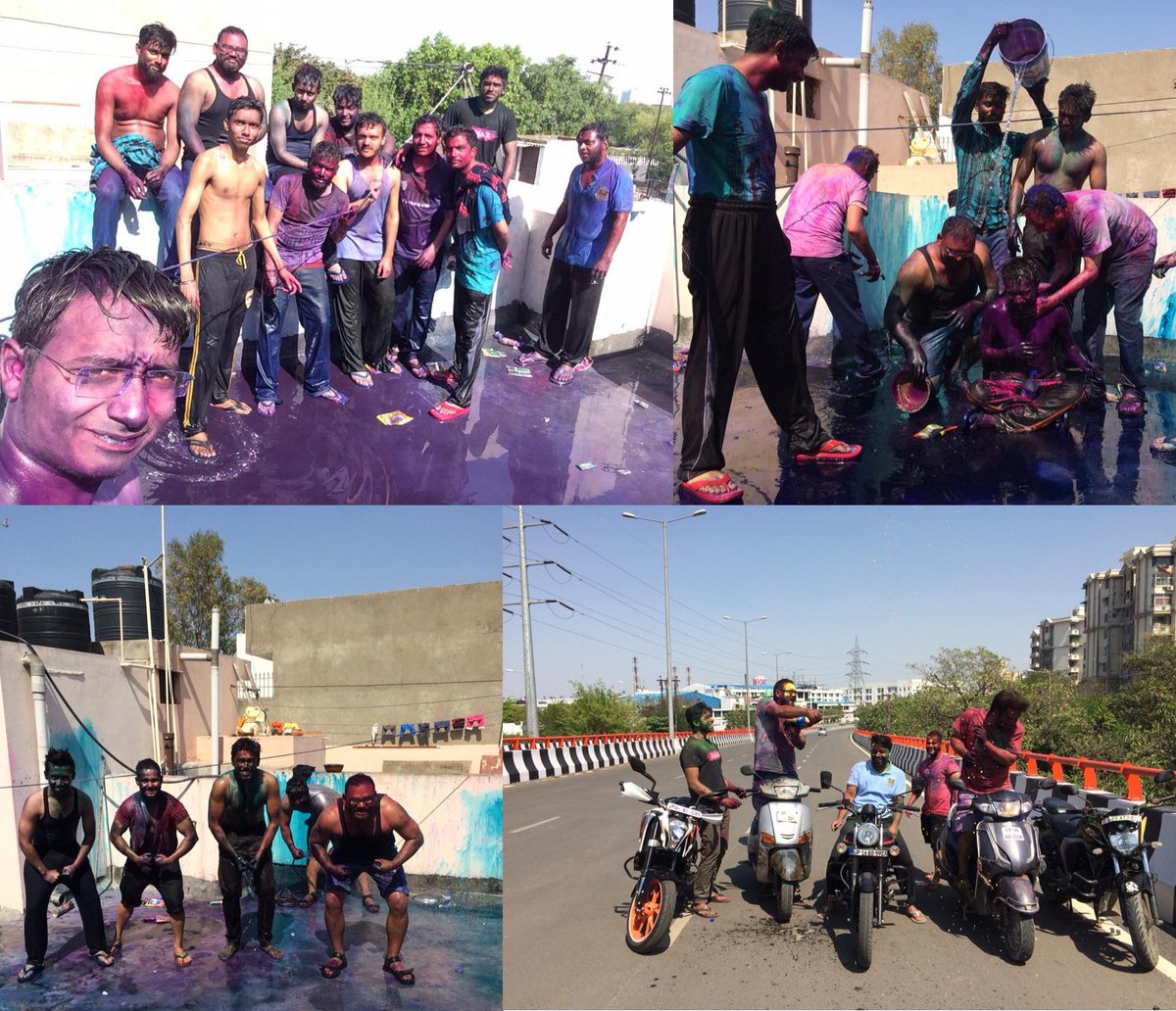 Avi_fitness's tweet photo. @HPCL #HPCLVouchers #MyHoliMemory #Contest
Here is my favorite memories with my friends met after 5 years and celebrated Crazy holi together and go for short city ride. Can't say in words how much I enjoyed you can see in images. Holi is color of joy & happiness. https://t.co/N03H7NLoVG