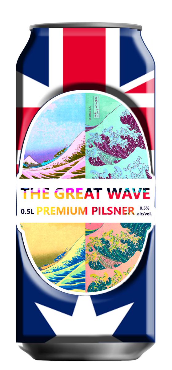 BreweryWave's tweet photo. To celebrate the new quarter the Great Wave Brewery has released a new look for our beer cans.  Now Australia can truly feel represented when they buy a Great Wave beer! https://t.co/9jtPJG4IXR