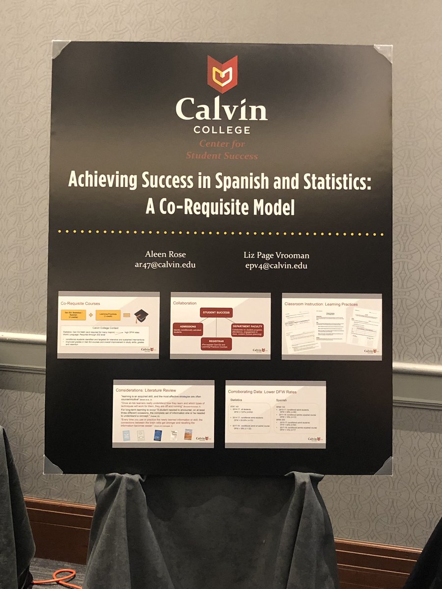 Arosie11's tweet photo. My first collegiate presentation with 
@VroomanLiz!  #corequisites #GLRSSC  @CalvinCollege https://t.co/fP7aIANAlZ