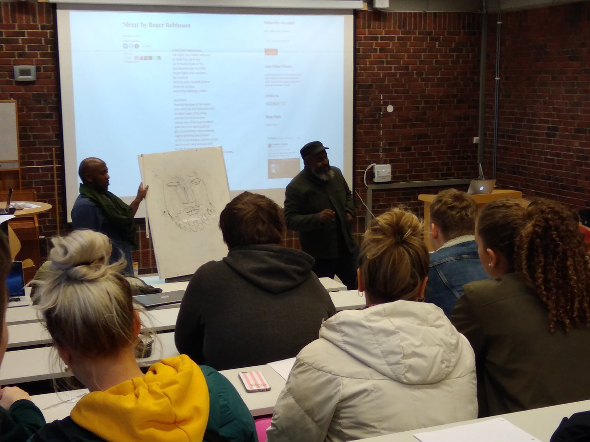 Speak_Volumes's tweet photo. Mixtape Tour in Norway: @rrobinson72 &amp; @NickMakoha have been leading poetry workshops with young people in @Haugesund 🇮🇸📝
#poetlife #wordsofcolour #mixtape #readon #passports https://t.co/1OYy3MD76S
