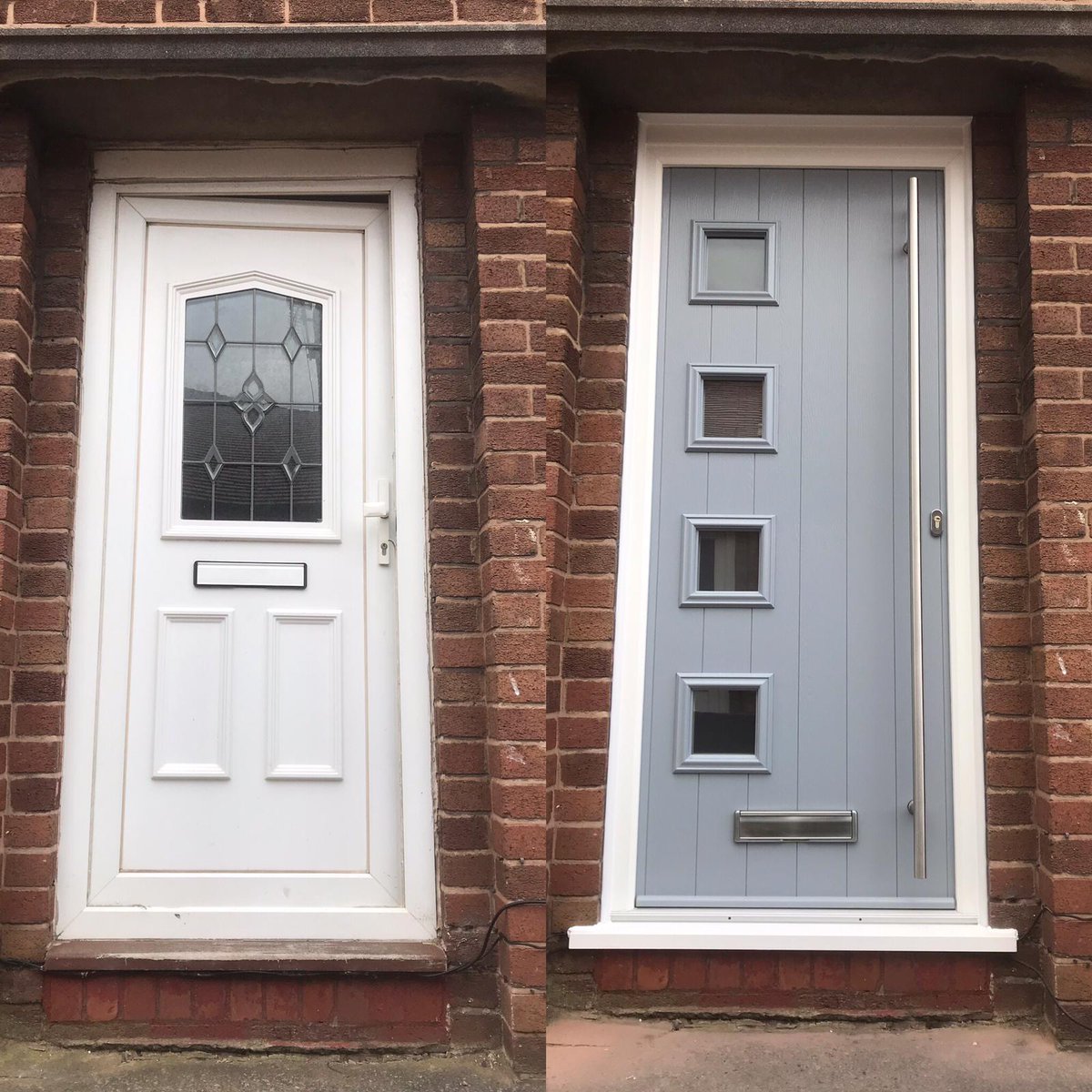 BandWWindowCo's tweet photo. Everyone loves a #contemporary looking #frenchgrey @SolidorLtd #milano with #polehandle and #EK570 #square handle internally. Complete with #highsecurity #ultion #cylinder and #solidtimbercore AS STANDARD. The most secure on the market today #doorenvy #sotm #beforeandafter https://t.co/VM1yIZ5VEP