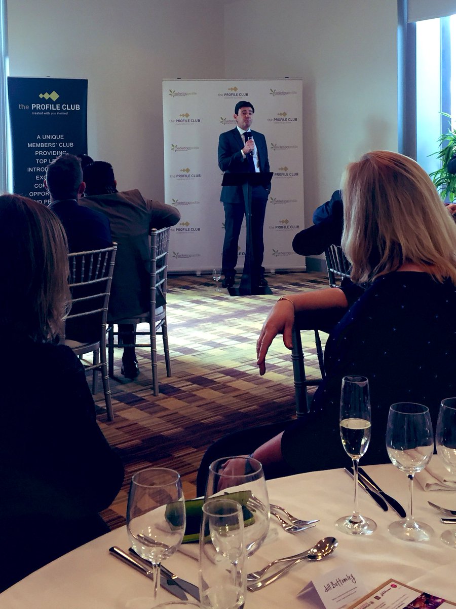 Interesting to hear from Mayor of Greater Manchester <a href="/AndyBurnhamGM/">Andy Burnham</a> today on the transport issues facing the city and plans afoot to address them. Thanks @HiltonMCR
