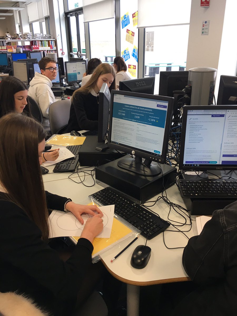 Harrisgeography's tweet photo. Miss Quirk’s S3 class were  researching jobs associated with geography using the #myworldofwork website @HarrisAcDYW https://t.co/w2YuZxYu0Z