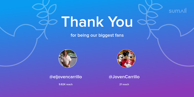 TuConcierge's tweet photo. Our biggest fans this week: @eljovencarrillo, @JovenCarrillo. Thank you! via https://t.co/8TLilYd8hN https://t.co/6TkXYpjcvO