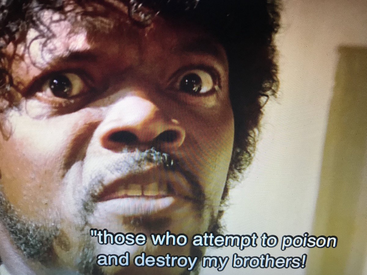 エメットxl ブラウン On Twitter あとここだけうろおぼえ サミュエルlジャクソン パルプフィクション エゼキエル書25章17節 Https T Co Fzhulzwnxg Twitter