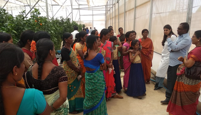 FoodTechIndia's tweet photo. Special importance on female empowerment today. FoodTechIndia training for female farmers at the demonstration polyhouse in Tumkur. More trainings will follow in the future! https://t.co/J2KjJQ98e0